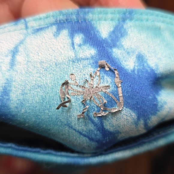 SPYDER Capri Leggings Blue Tie Dye Mesh Panel Crop Activewear Pants Women Medium - Picture 3 of 7